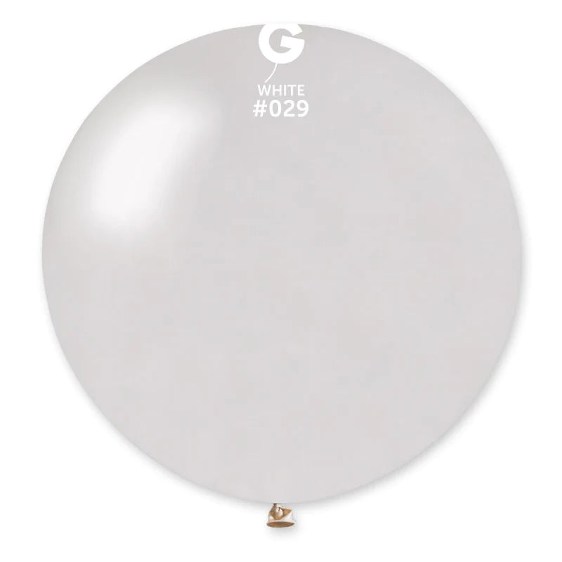 Metallic Balloon White #029 SIZE 5" 12" 19" 31"