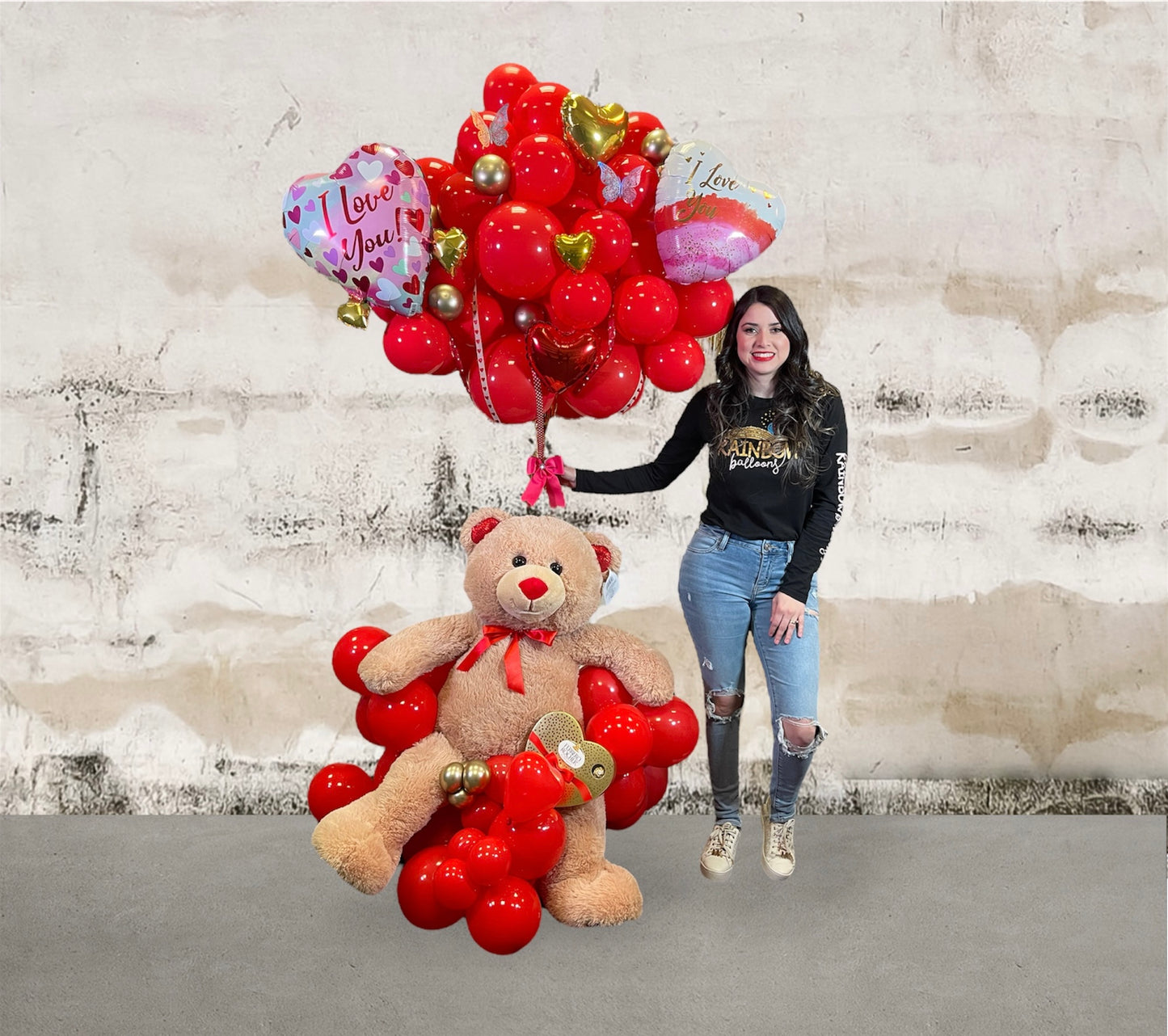 BEAR LOVE BALLOONS BOUQUET (click to see more photos)