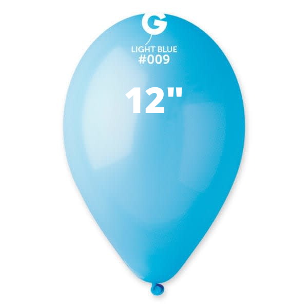 Solid Balloon Light Blue Gemar #009 size 5" 12" 19" 31"