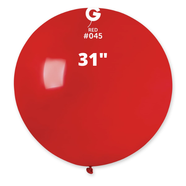 Solid Red Balloons Gemar #045 size 5" 12" 19" 31"