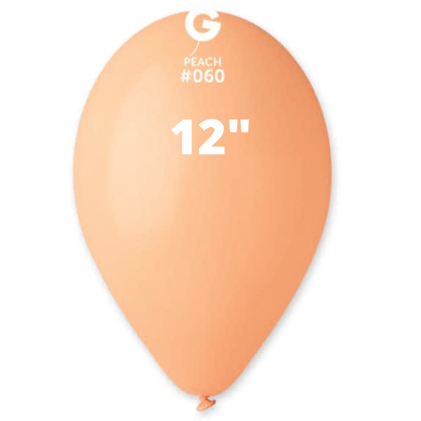 Solid Peach Balloons Gemar #060 size 5" 12" 19" 31"