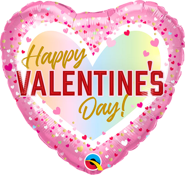 Valentine's Confetti Ombre 18" - (Flat)