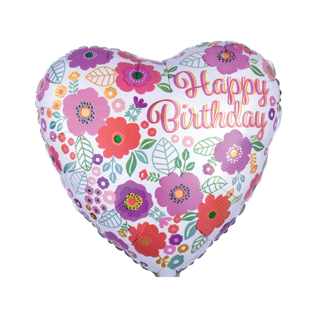 Happy Birthday Floral 17"