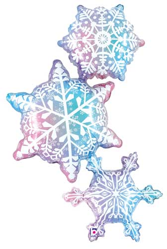 Snowflake Trio Shape Balloon 50 in. frozen