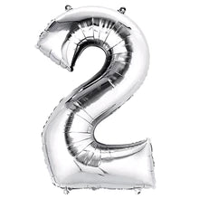 Silver Foil Number Balloons (0 to 9) - 34 in.