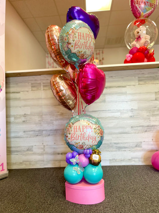 Box balloon bouquet