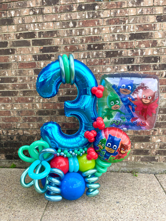 kid number balloons bouquet
