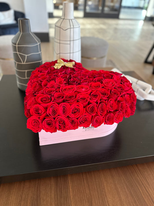 The Heart rose box 3D Red