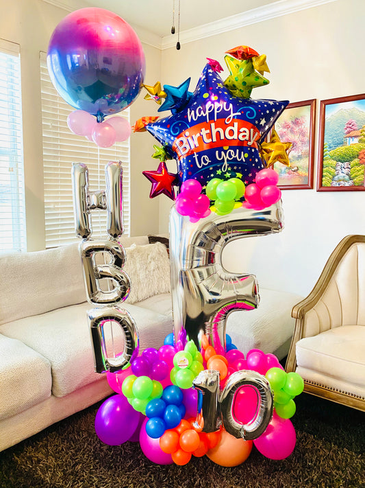 kids initial balloons bouquet