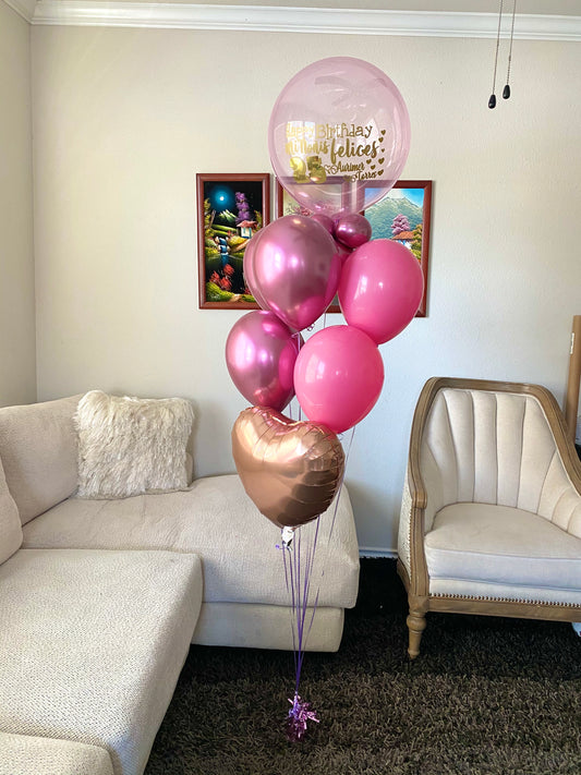 helium balloons bouquet heart