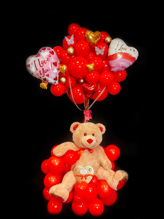 BEAR LOVE BALLOONS BOUQUET (click to see more photos)