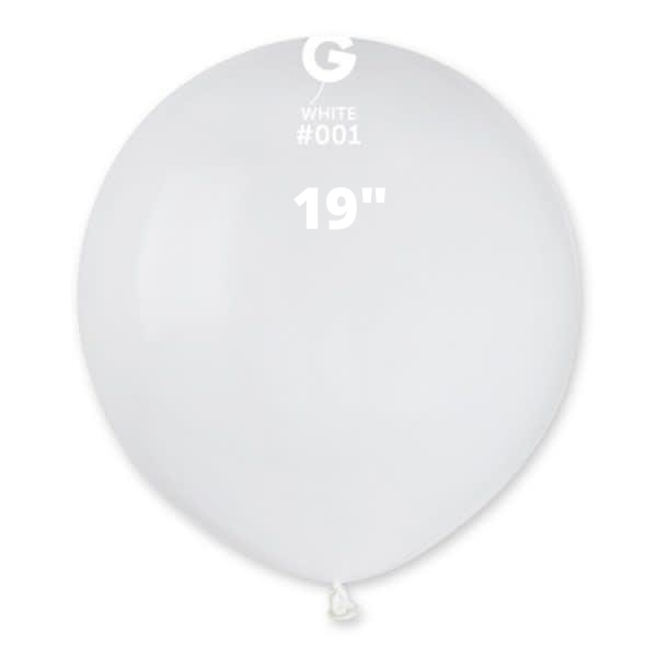 Solid White Balloons Gemar #001 size 5" 12" 19" 31"