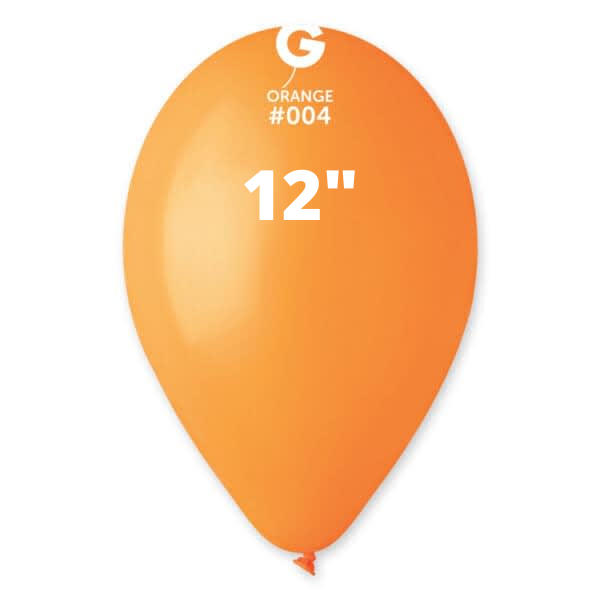 Solid Balloon Orange Gemar #004 size 5" 12" 19" 31"
