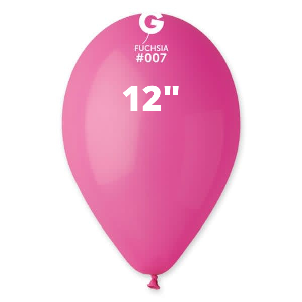 Solid Fuchsia Balloons Gemar #007 size 5" 12" 19" 31"