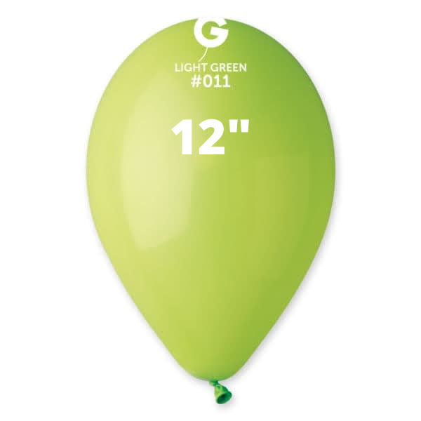 Solid Balloon Light Green Gemar #011 size 5" 12" 19" 31"