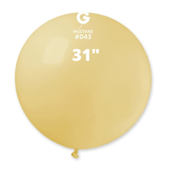 Solid Balloon Mustard Gemar #043 size 5" 12" 19" 31"