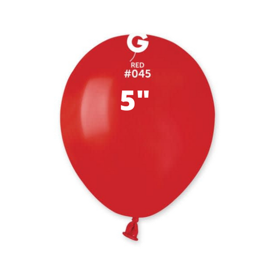 Solid Red Balloons Gemar #045 size 5" 12" 19" 31"