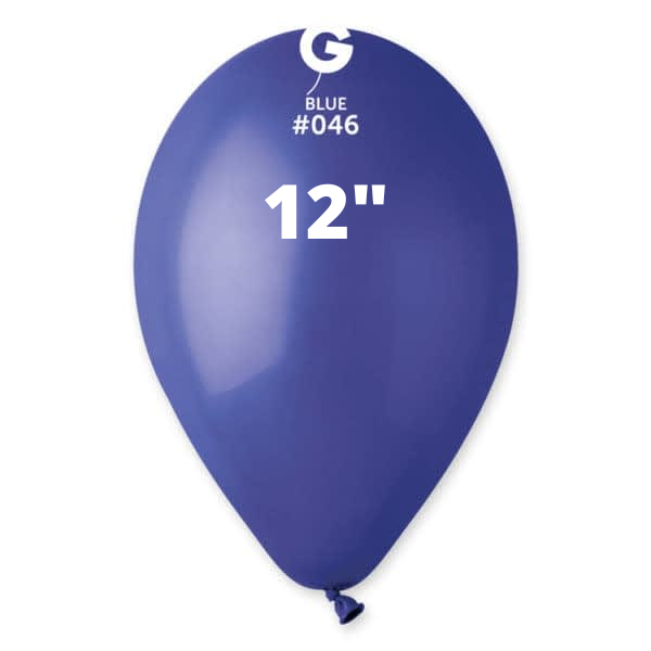 Solid Balloons Blue Gemar #046 size 5" 12" 19" 31"