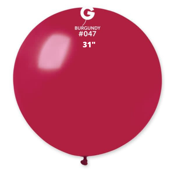 Solid Balloon Burgundy Gemar #047 size 5" 12" 19" 31"