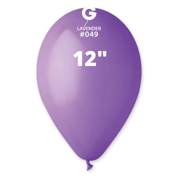 Solid Balloons Lavender Gemar #049 size 5" 12" 19" 31"