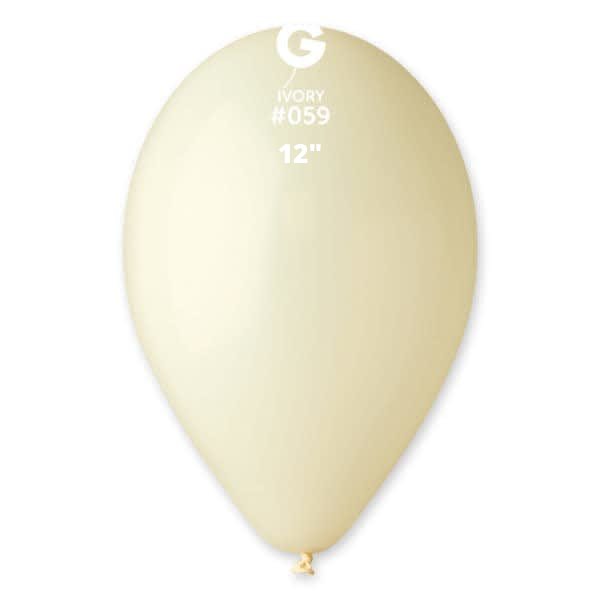 Solid Balloon Ivory Gemar #059 size 5" 12" 19" 31"