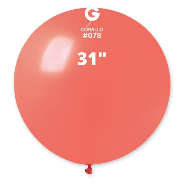 Solid Coral Balloons Gemar #078 size 5" 12" 19" 31"
