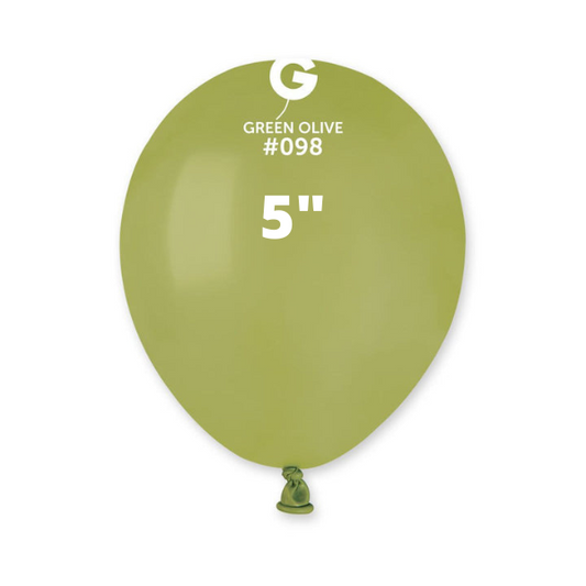 Solid Balloon Olive Green Gemar #098 size 5" 12" 19" 31"