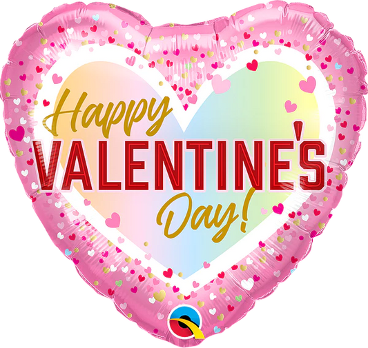 Valentine's Confetti Ombre 18" - (Flat)