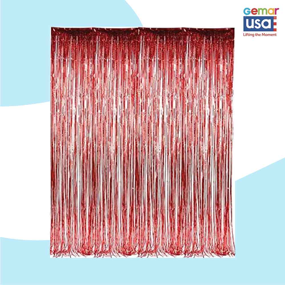 Red Foil Party Curtain 36×96 inch