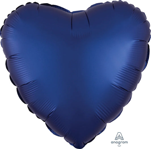 Satin Luxe Navy Heart 17" - (Single Pack)