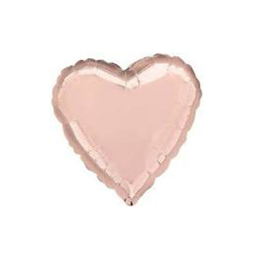 Heart Rose Gold Shaped 9"- (Flat)