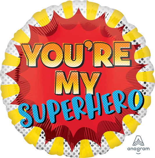 You're My Superhero Round Foil Balloons 17''
