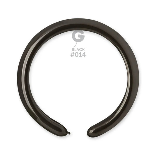SOLID BLACK BALLOONS 2" GEMAR #014 260
