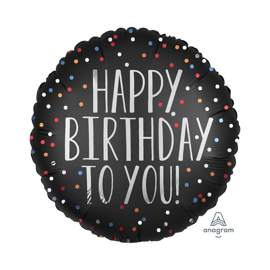 Happy Birthday To You Satin Dots 18"