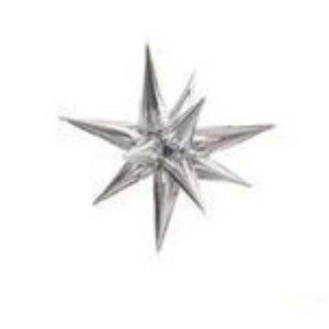 Starburst Silver 3D Foil Balloon - 26" in