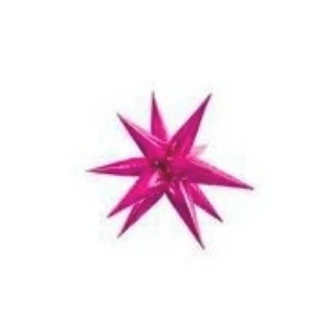Starburst Hot Pink 3D Foil Balloon - 26" in