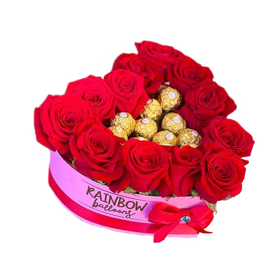 Heart-shaped rose box