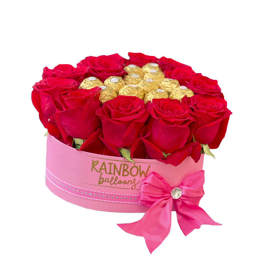 Heart-shaped rose box