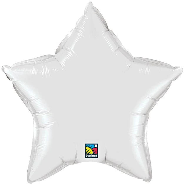Star white Foil Balloons 18"