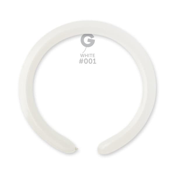 Solid balloons white 2" Gemar #001