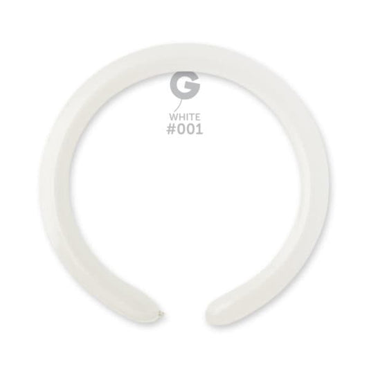 Solid balloons white 2" Gemar #001